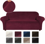 MCOLIMA Stretch Velvet Sofa Covers 1 PIECE，WINE