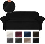 MCOLIMA Stretch Velvet Sofa Covers 1 PIECE，BLACK